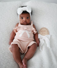 Load image into Gallery viewer, Bow Singlet Frill Knit Romper - Pink Lemonade