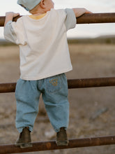 Load image into Gallery viewer, 'Little Love Club' Denim Jeans - Yellow Embroidered