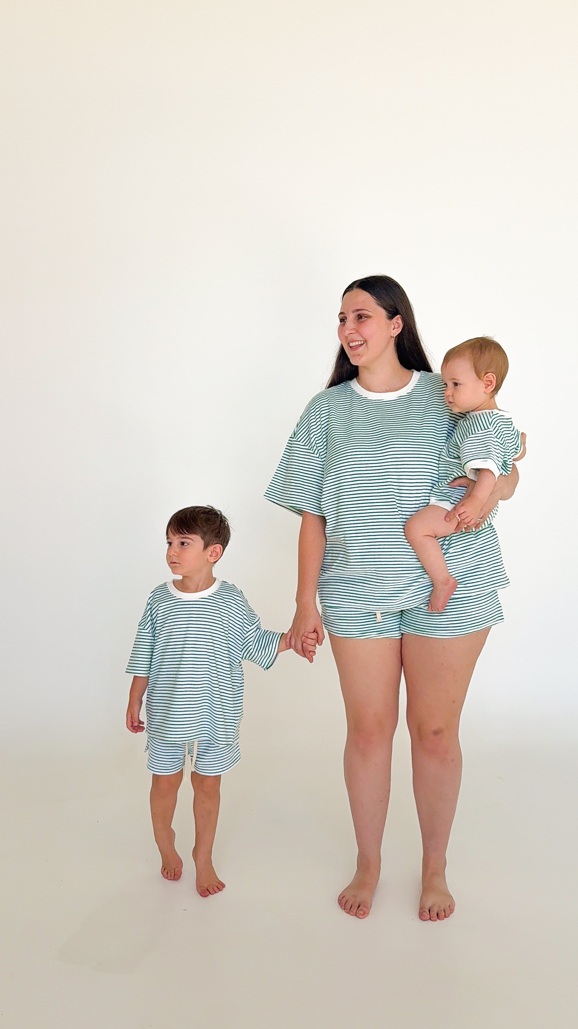 Kids Stripe Terry Set - Green