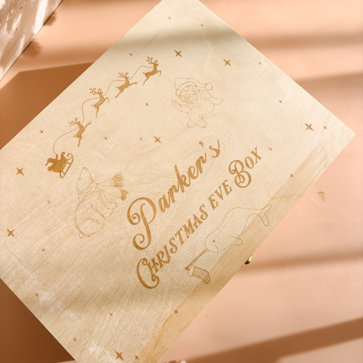 Wooden Personalised Christmas Keepsake Box