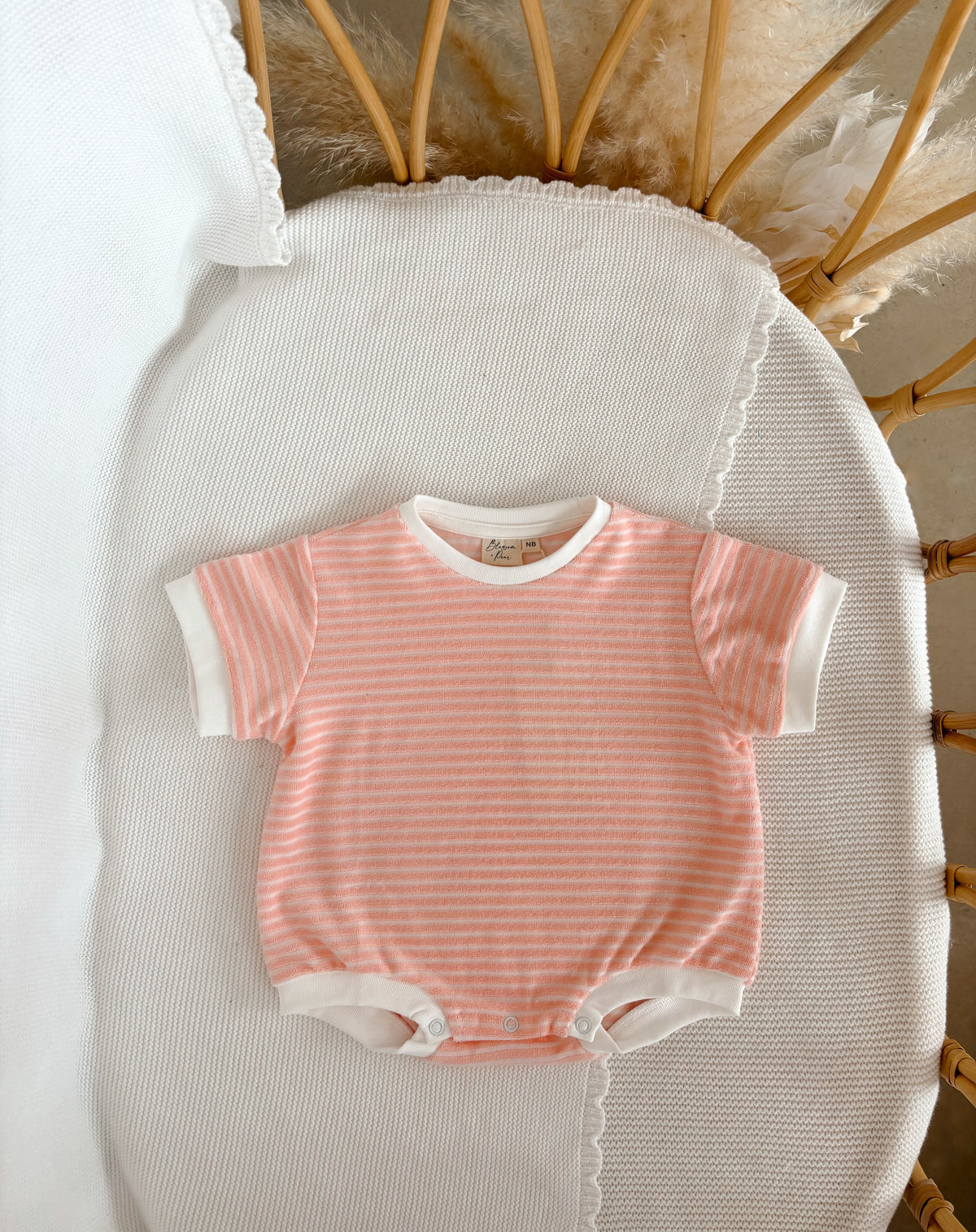 Terry Slouch Romper - Blush
