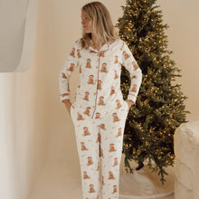 Load image into Gallery viewer, Ladies Christmas PJs - Long Sleeve - Theodore Bear