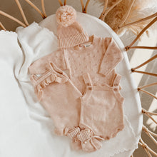 Load image into Gallery viewer, The Mabel Pointelle Knit Romper - Pink Lemonade