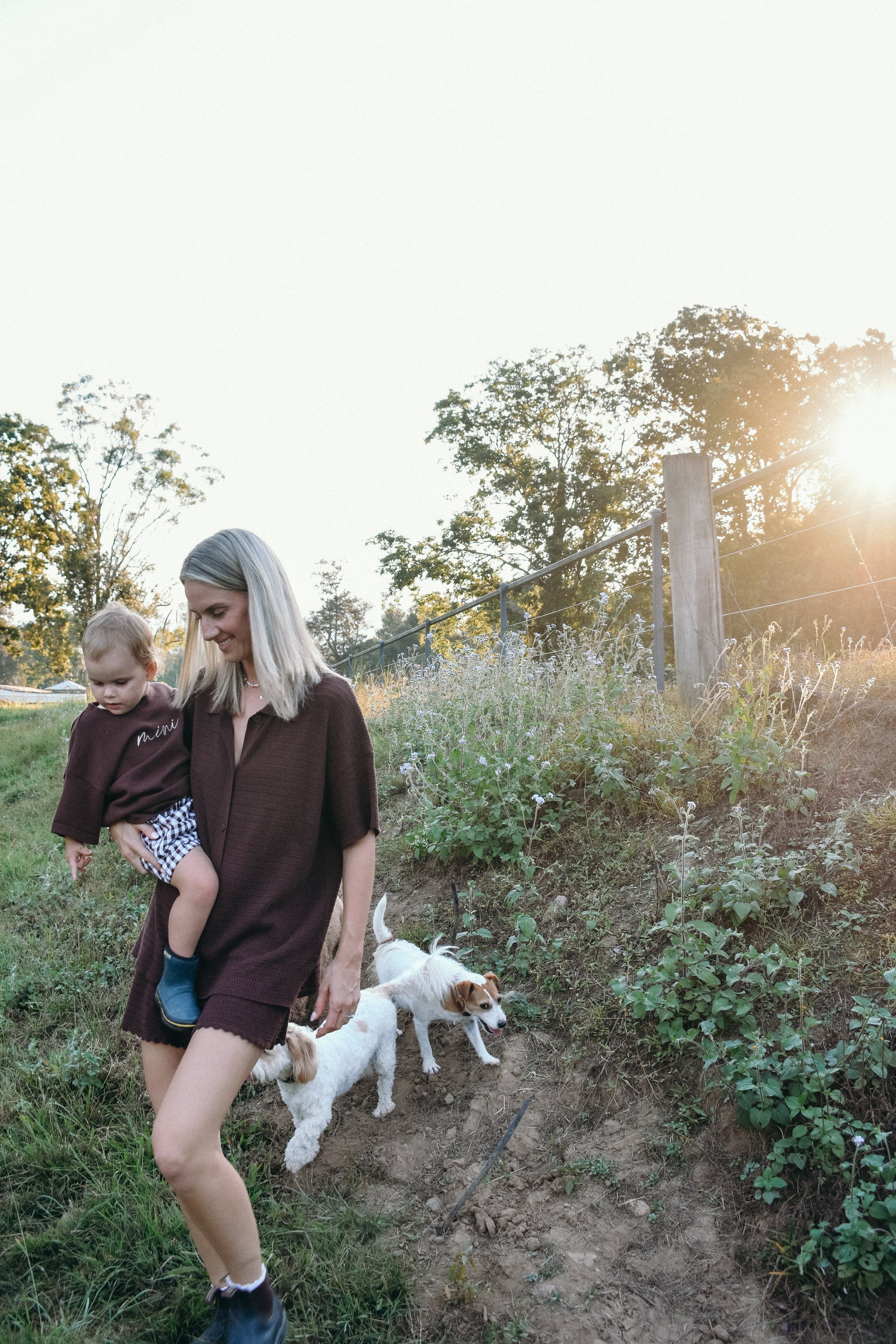 Ladies Knit Button Up - Espresso