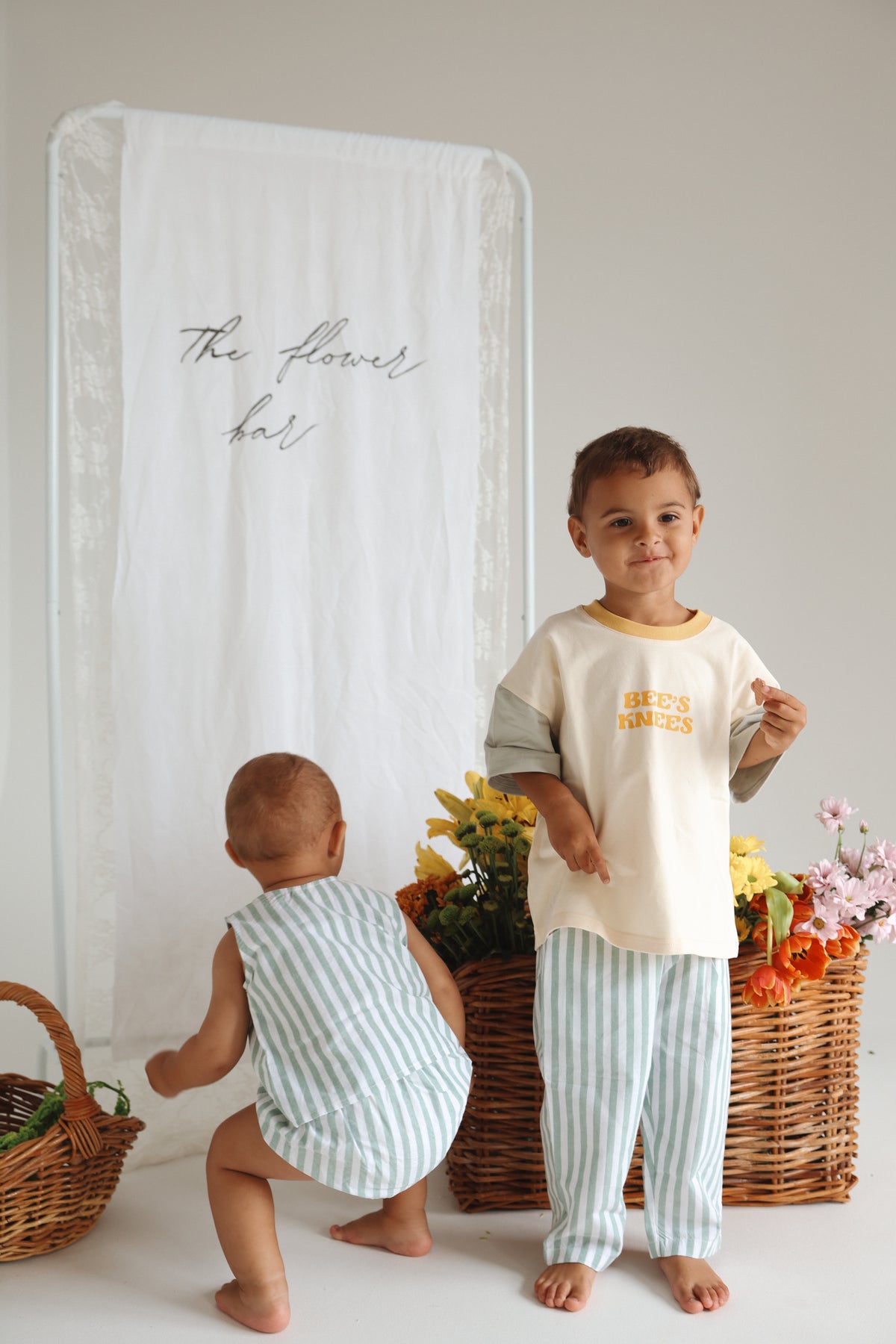 Kids Sage Stripe Pants