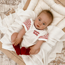 Load image into Gallery viewer, Short Sleeve &#39;Santa Baby&#39; Bubble Romper