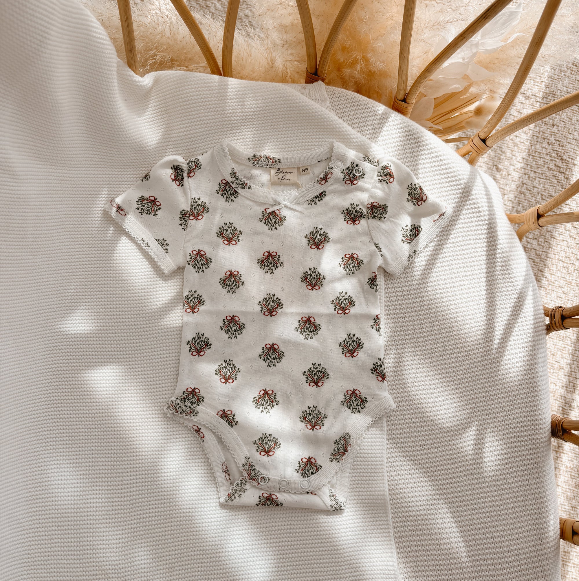 Pointelle Short Sleeve Romper
