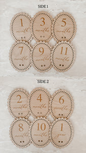 Vintage Bow Baby Milestone Collection - Wooden