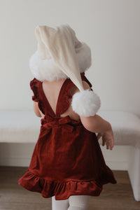 Corduroy Christmas Dress - Burgundy