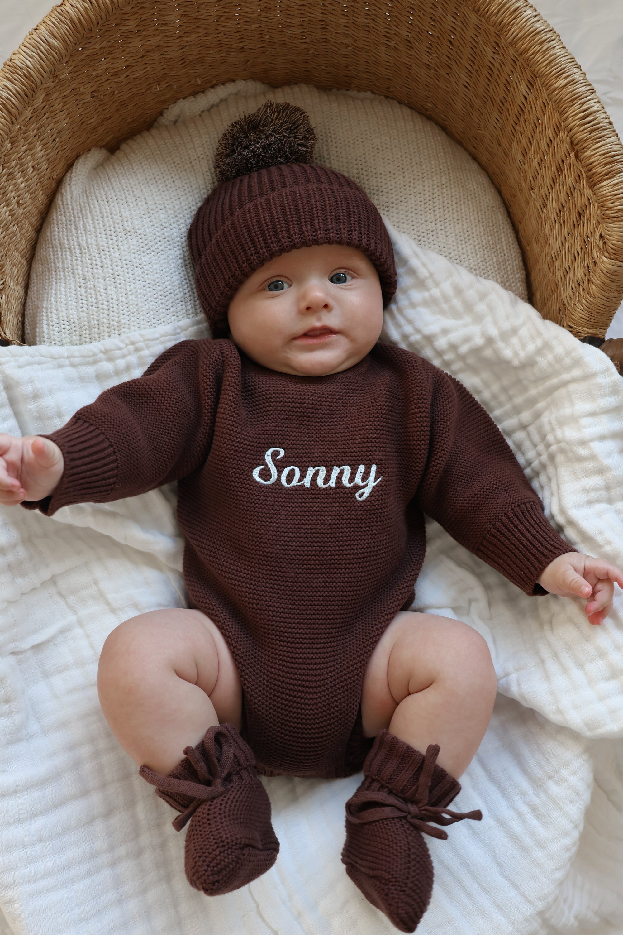 Long Sleeve Knit Romper - Espresso