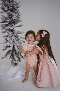 Kid's Candy Stripe Dress - Red