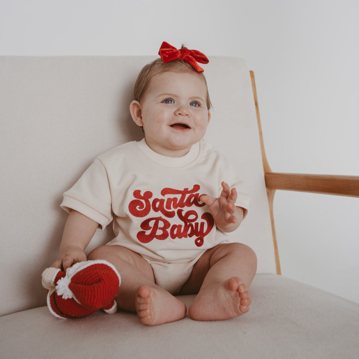 Vintage 'Santa Baby' Short Sleeve Bubble Romper