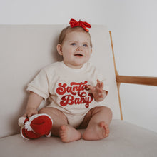Load image into Gallery viewer, Vintage &#39;Santa Baby&#39; Short Sleeve Bubble Romper - PRE ORDER - Est. Dispatch October