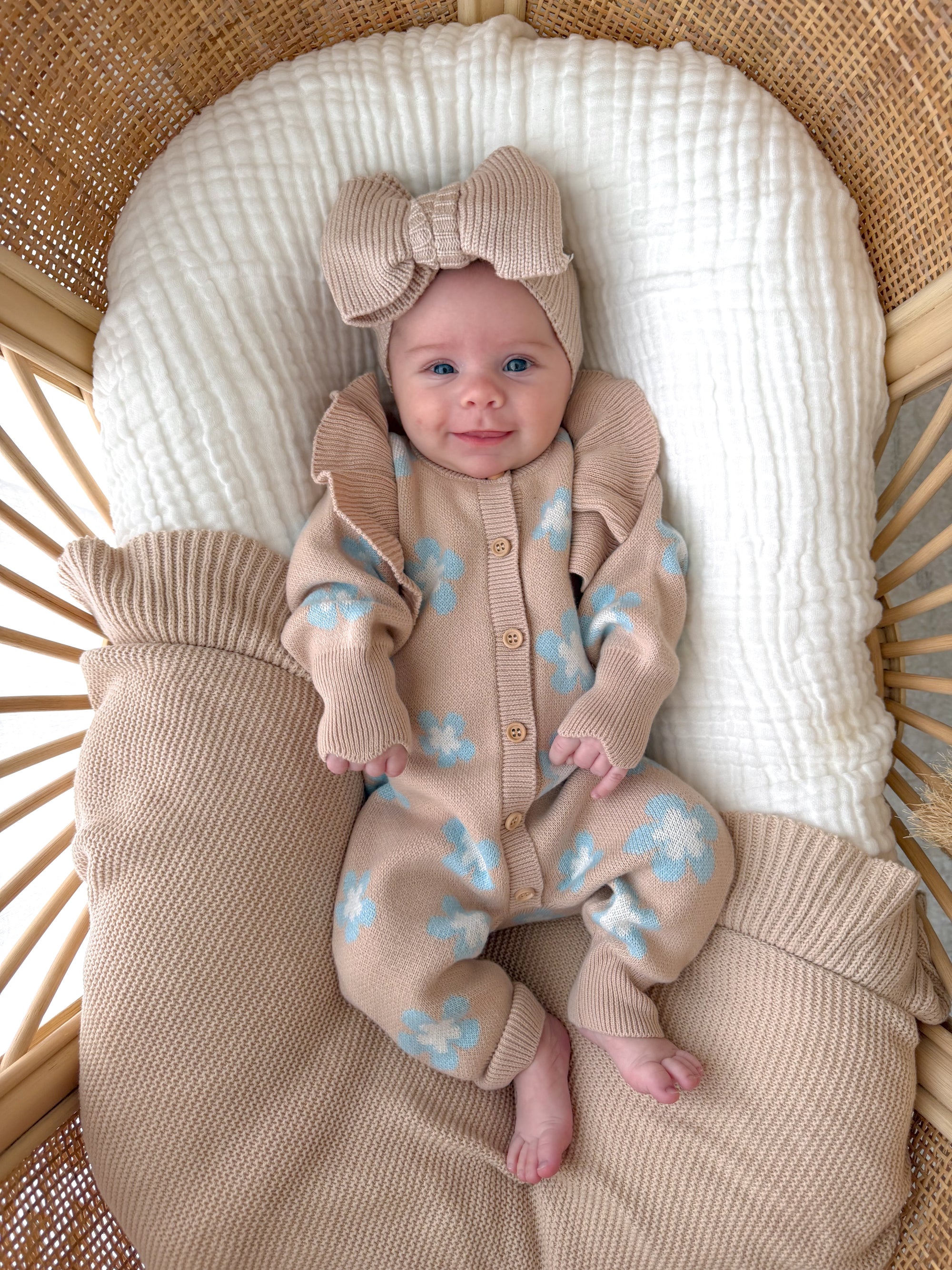 Mocha Blue Daisy Romper