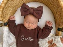Load image into Gallery viewer, Long Sleeve Knit Romper - Espresso