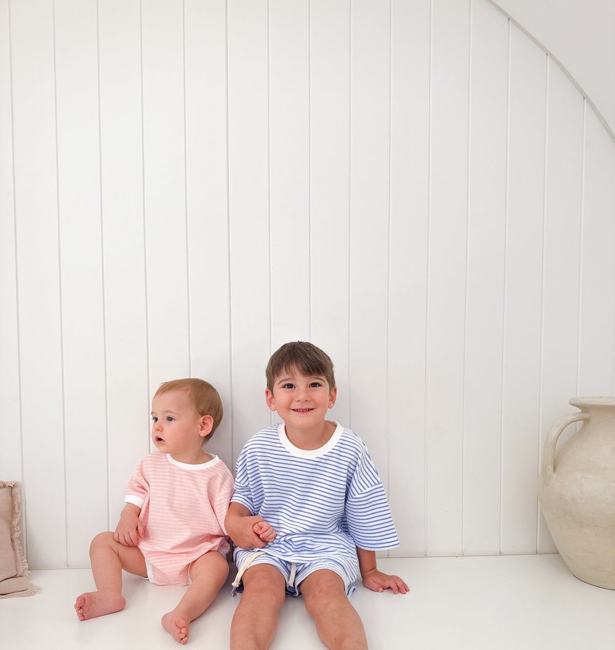Terry Slouch Romper - Blush