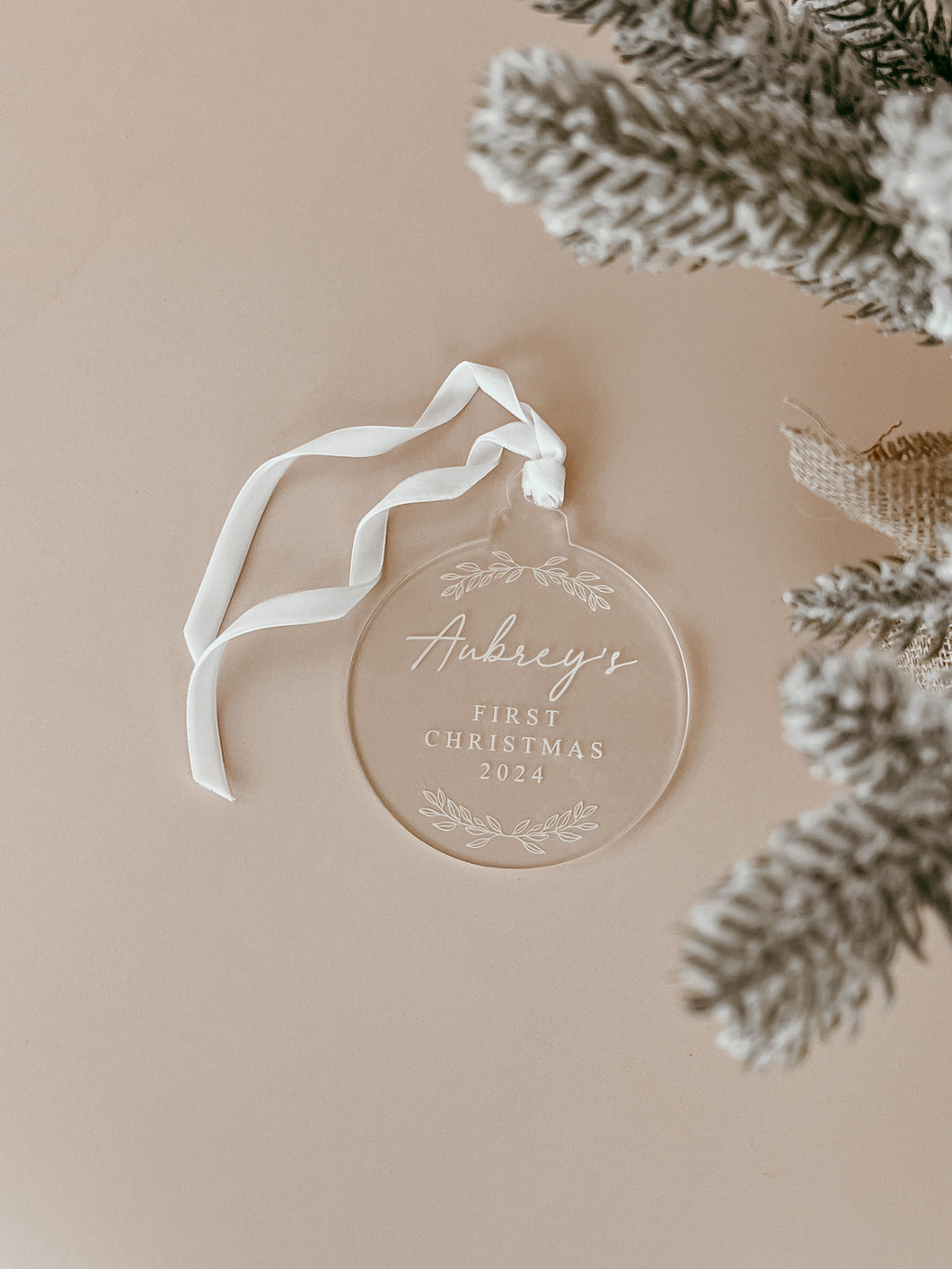 Personalised 'First Christmas 2025' Acrylic Bauble - PRE ORDER - Est. Dispatch End of September