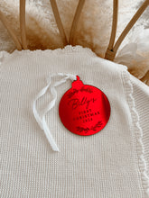 Load image into Gallery viewer, Personalised &#39;First Christmas 2025&#39; Acrylic Bauble - PRE ORDER - Est. Dispatch End of September