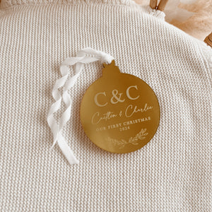 Personalised 'First Christmas 2025' Acrylic Bauble - PRE ORDER - Est. Dispatch End of September