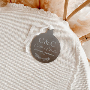 Personalised 'First Christmas 2025' Acrylic Bauble - PRE ORDER - Est. Dispatch End of September