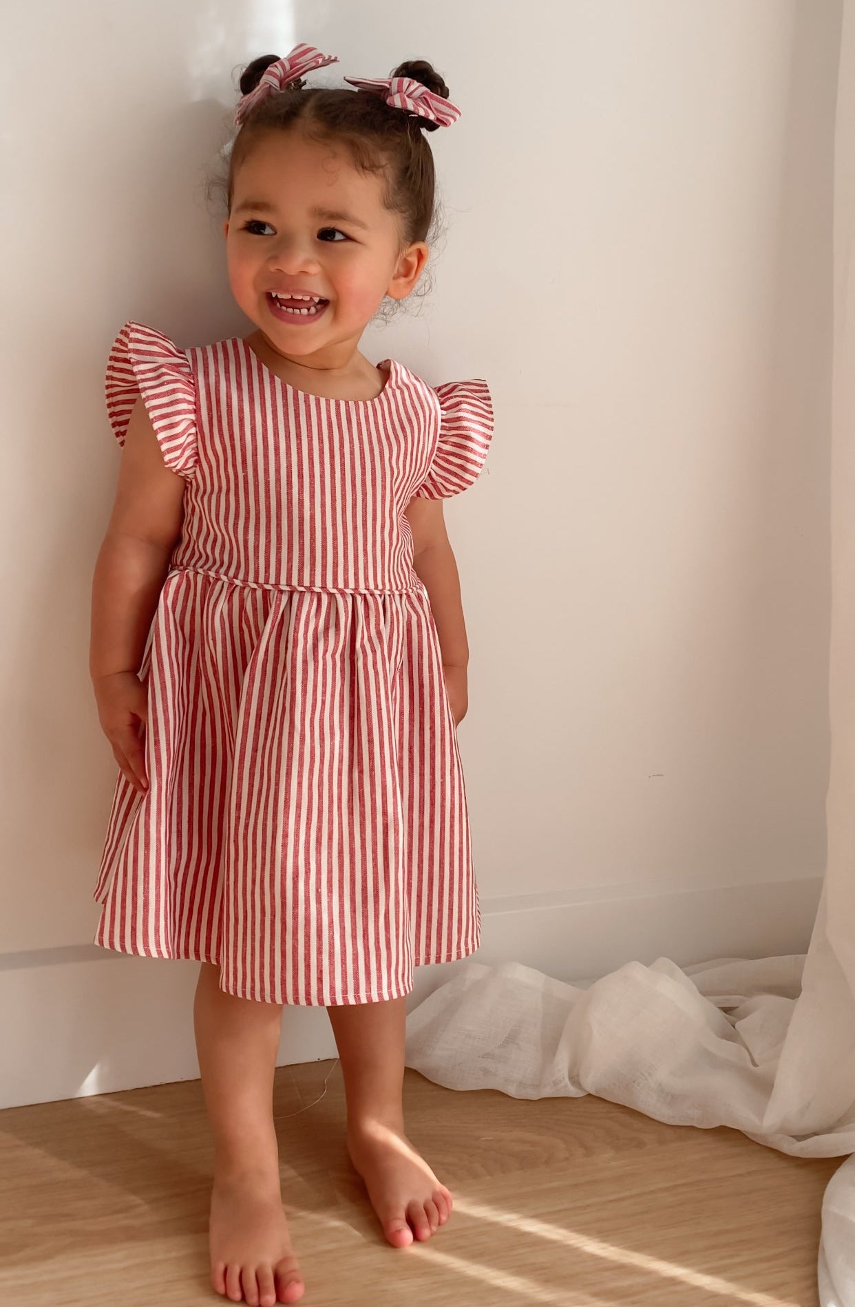 Kids Candy Stripe Dress in Red