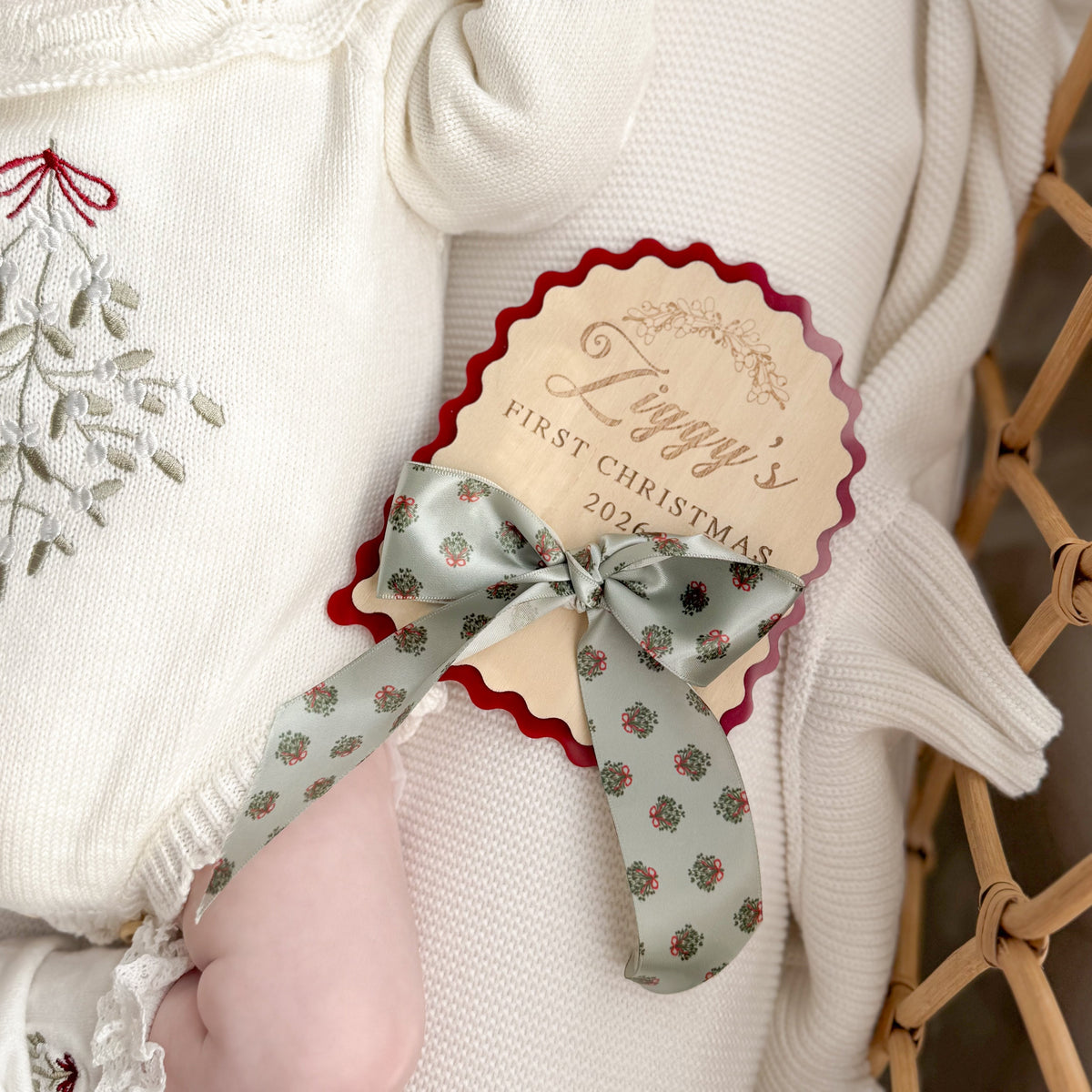 Personalised 'My First Christmas' Arch Scallop Plaque