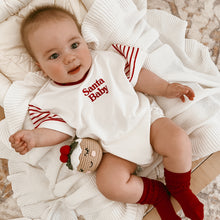 Load image into Gallery viewer, Short Sleeve &#39;Santa Baby&#39; Bubble Romper