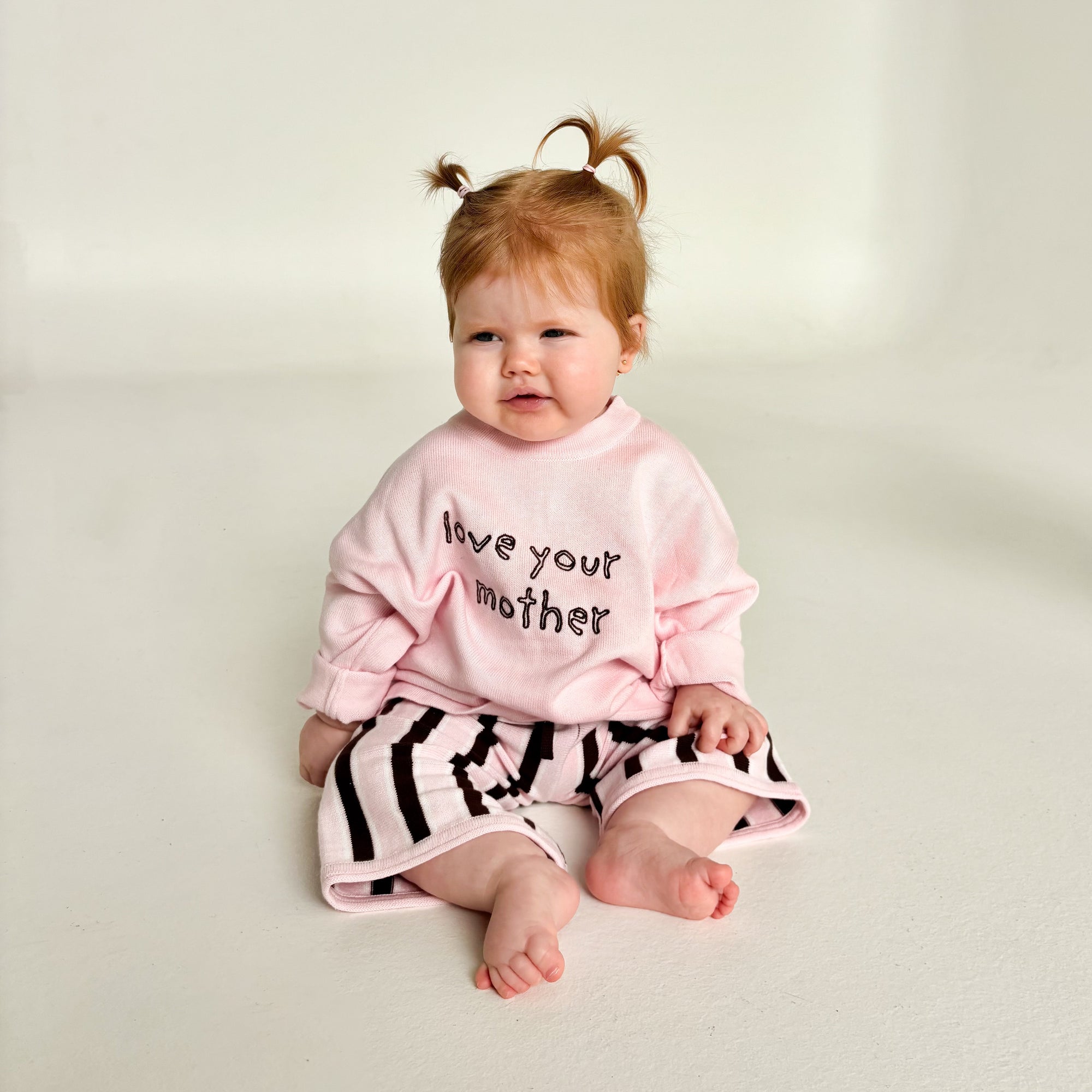 Kids 'Love your mother' Lounge Sweater - Mocha Blush