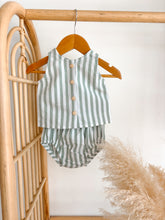 Load image into Gallery viewer, The Flax Shirt - Sage Stripe