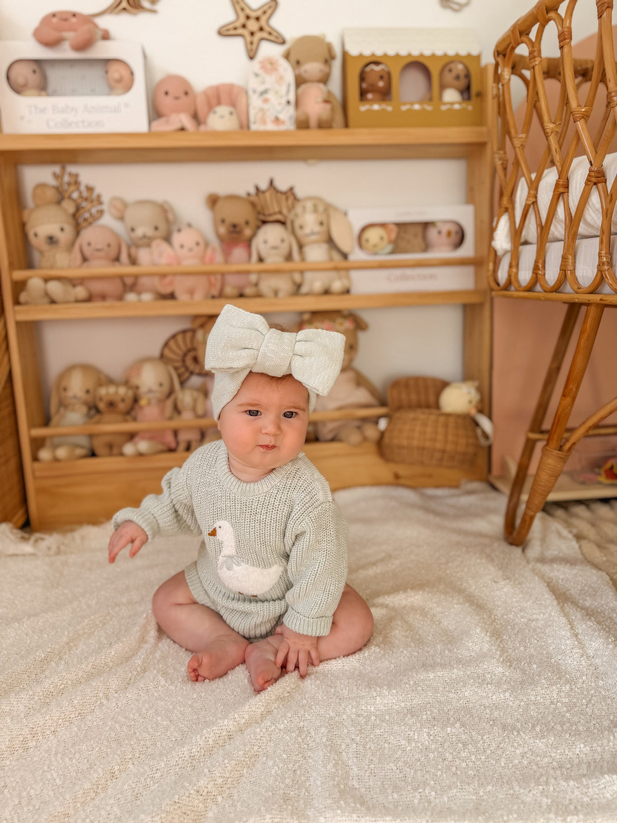 Goose Chunky Knit Romper - Periwinkle Blue