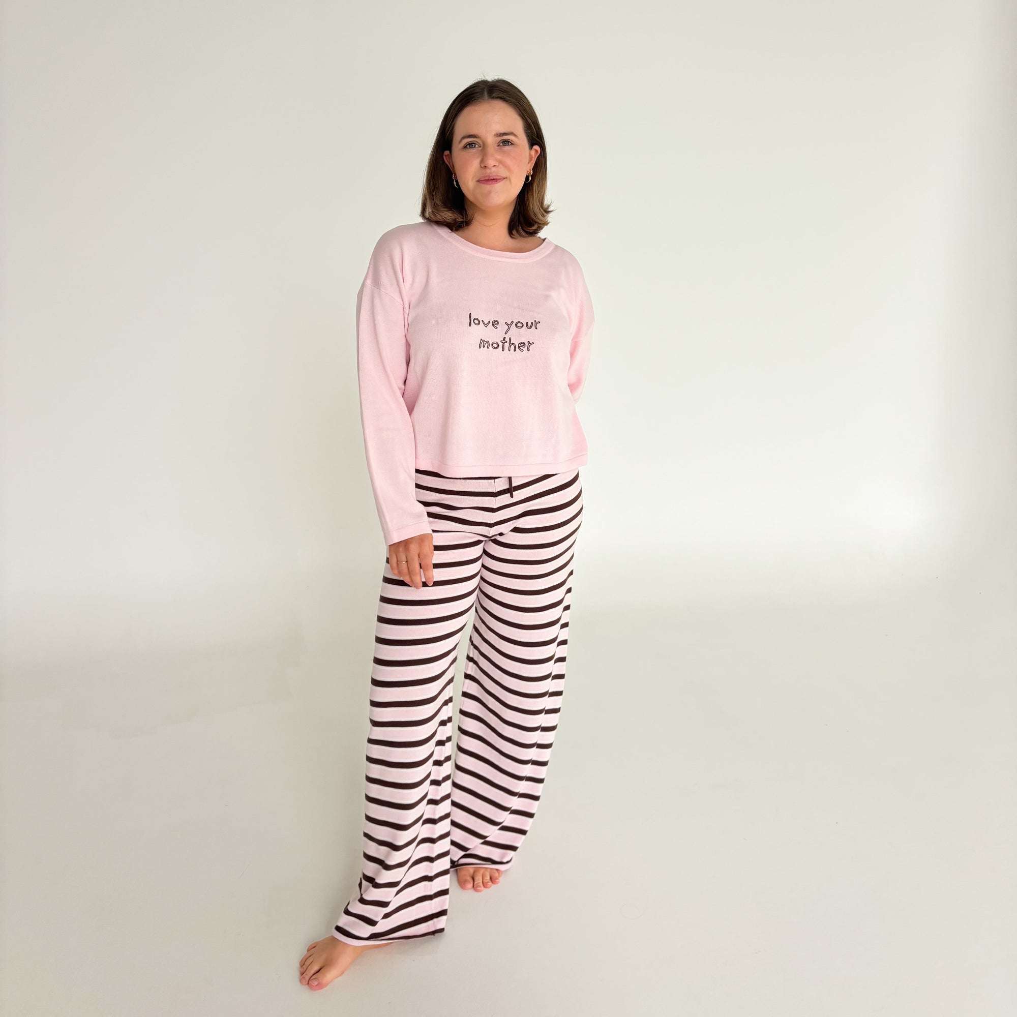 Ladies 'Love Your Mother' Lounge Sweater - Mocha Blush