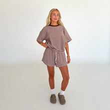Load image into Gallery viewer, Ladies Stripe Terry Tee - Cocoa