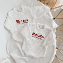 Load image into Gallery viewer, Personalised &#39;First Christmas&#39; Chunky Knit Romper