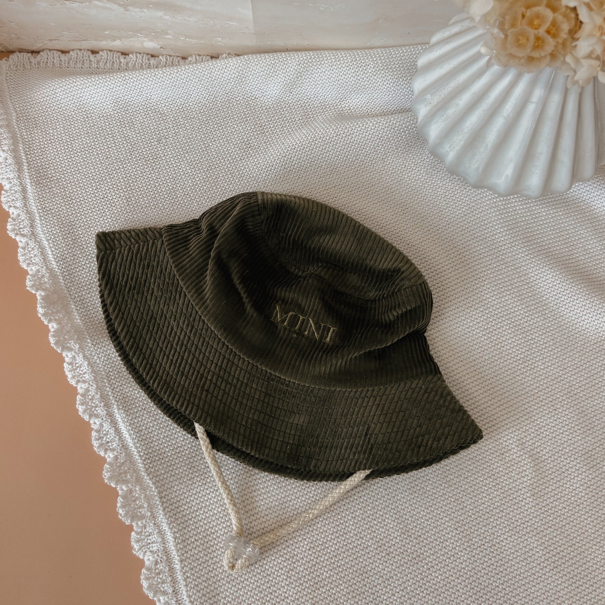 'Mini' Corduroy Bucket Hat - Moss