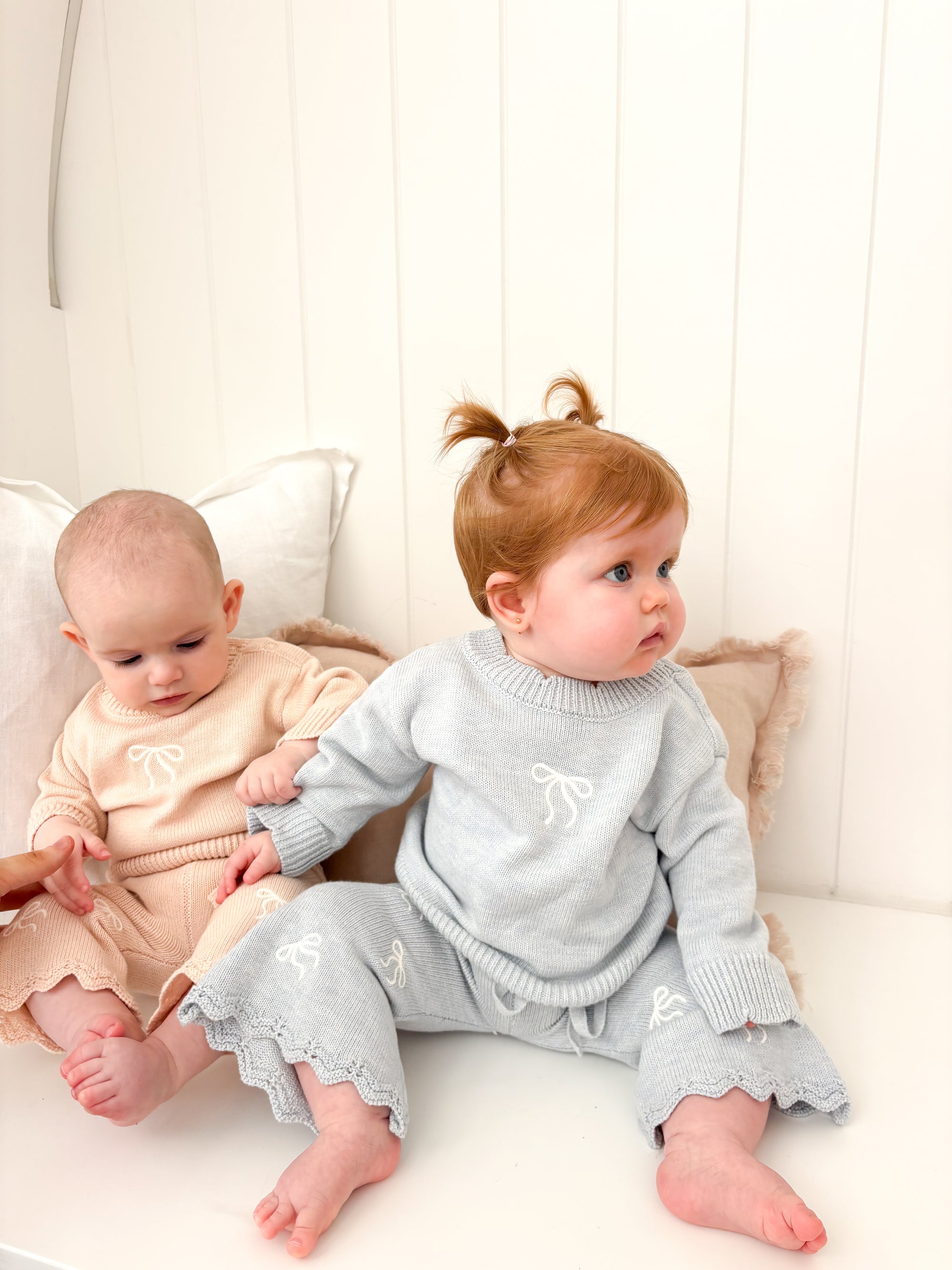 The Cosy Bow Knit Set - Pink Lemonade