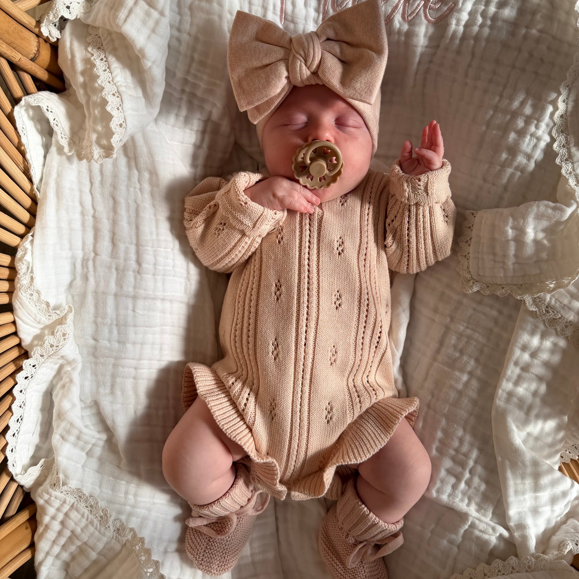 Margot Long Sleeve Frill Leg Romper - Pink Lemonade