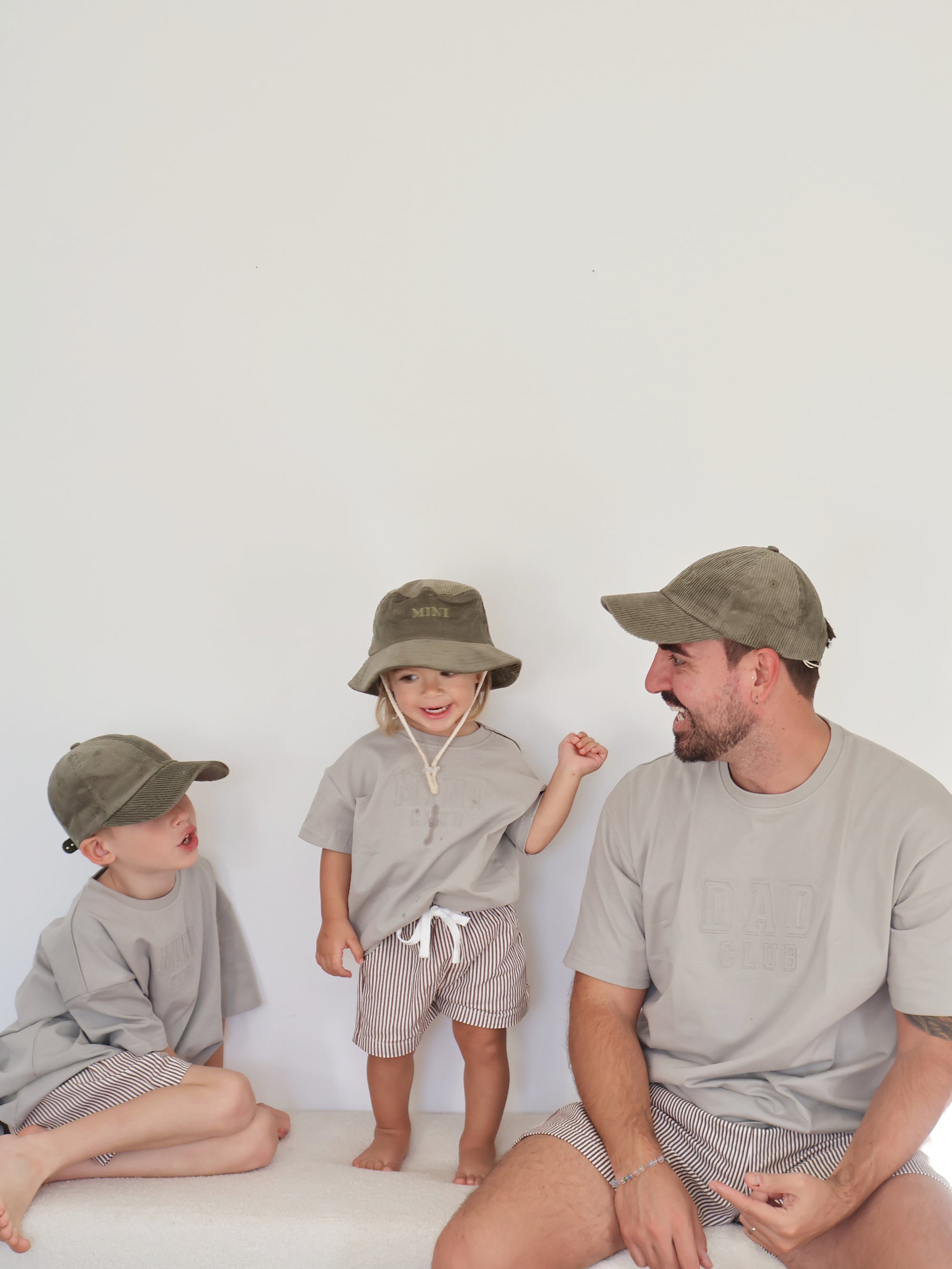 Kids Drawstring Shorts - Brown Stripe