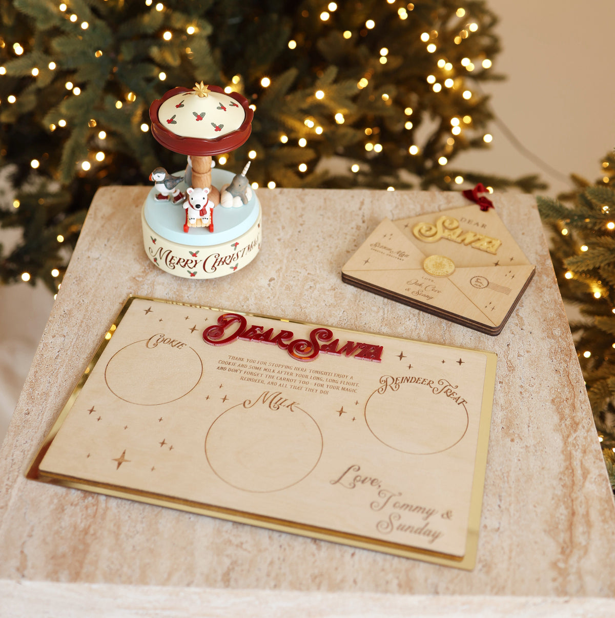 'Dear Santa' Wooden Letter Envelope