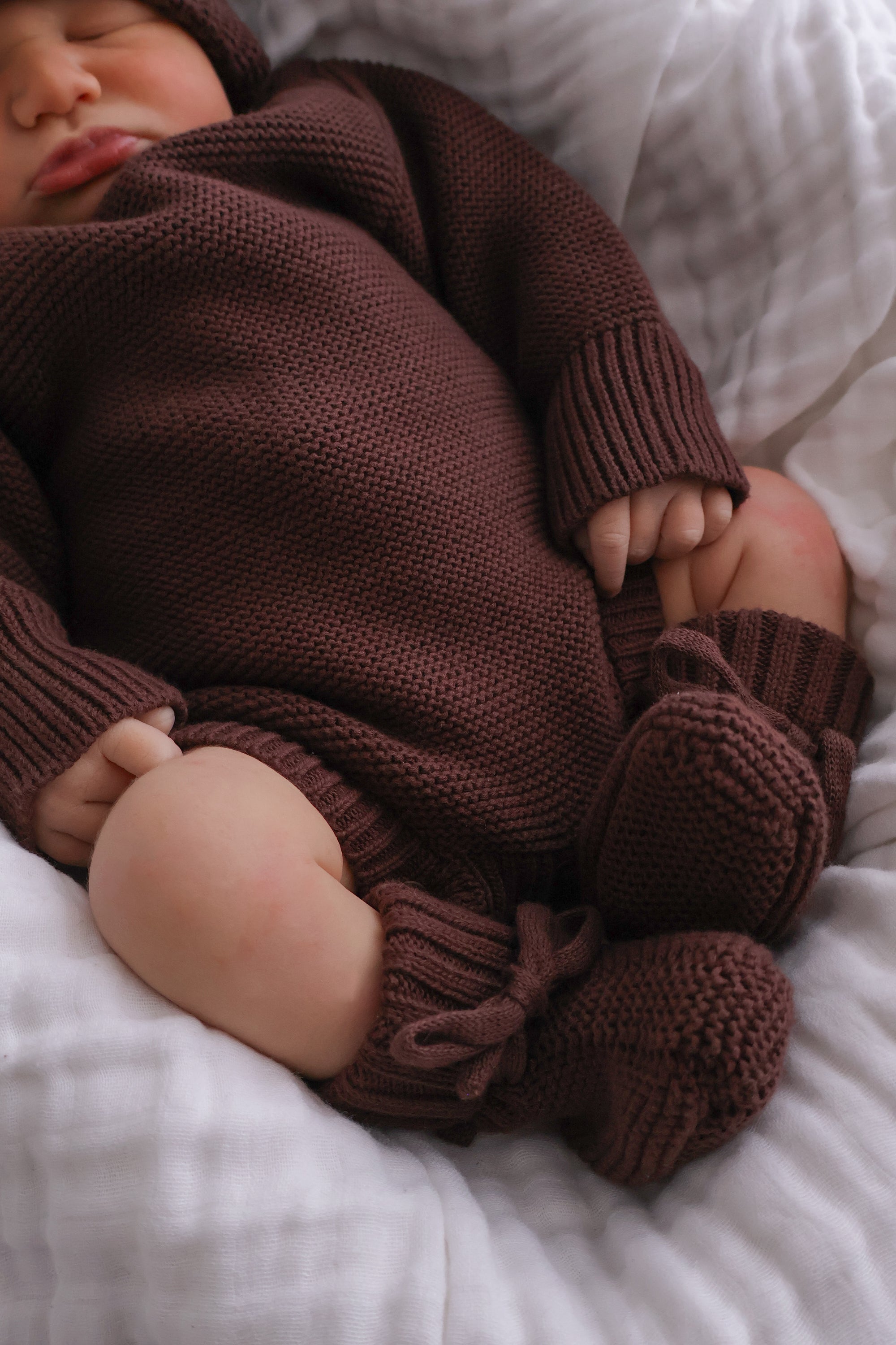 Long Sleeve Knit Romper - Espresso