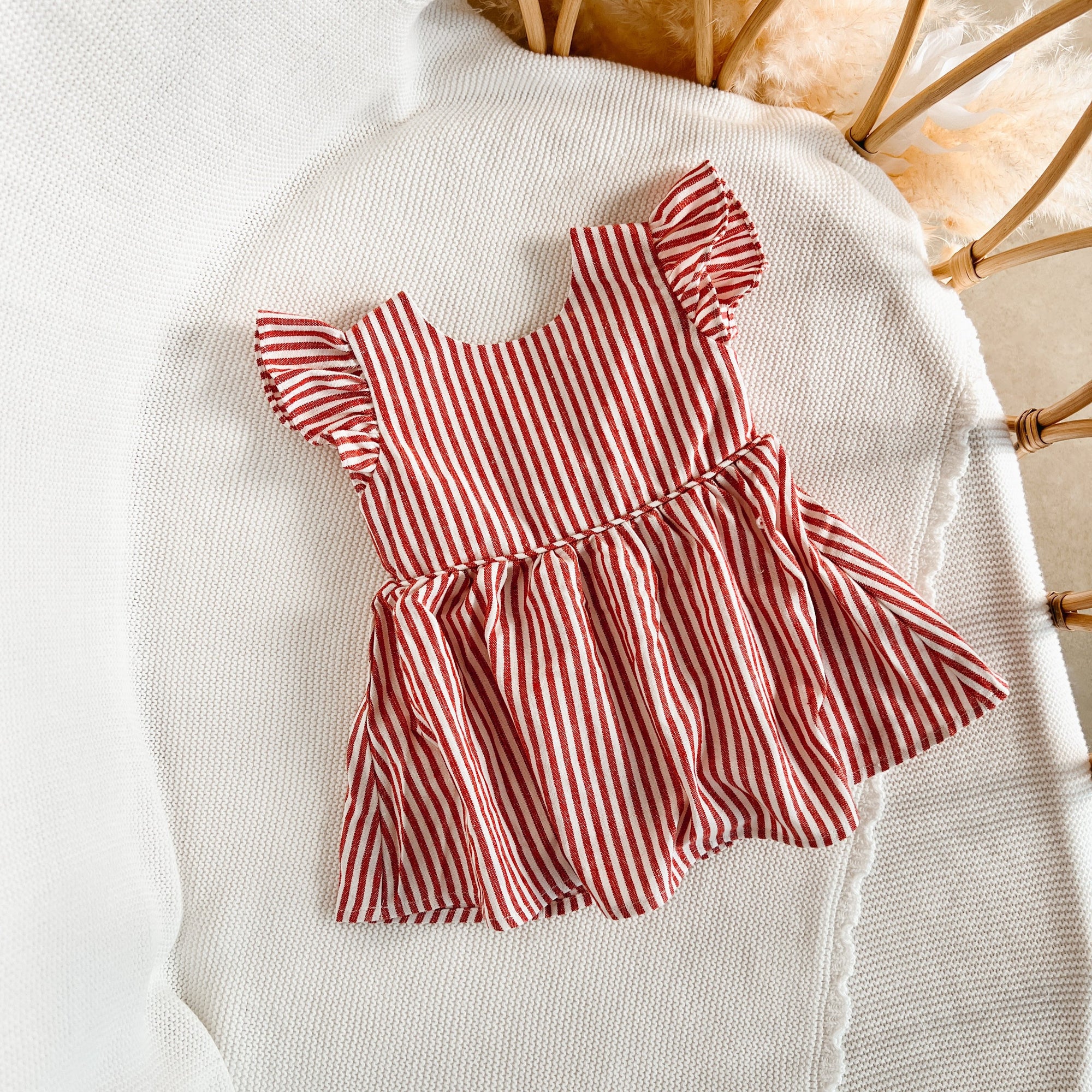 Kids Candy Stripe Dress in Red