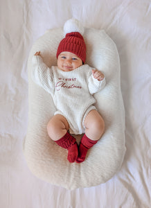 'My First Christmas' Chunky Knit Romper