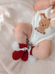 Reindeer Singlet Knit Romper
