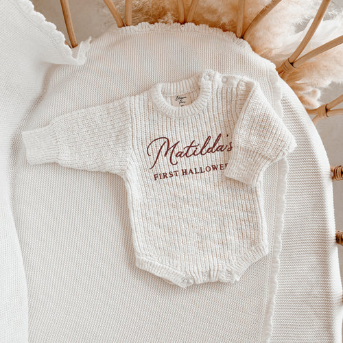 'First Halloween' Chunky Knit Romper