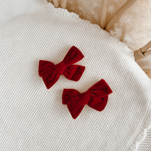 Hair Clips - Red Velvet