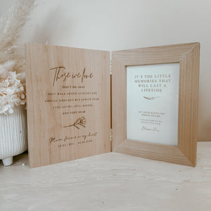 ‘Those we love' Memorial Quote Personalised Wooden Photo Frame