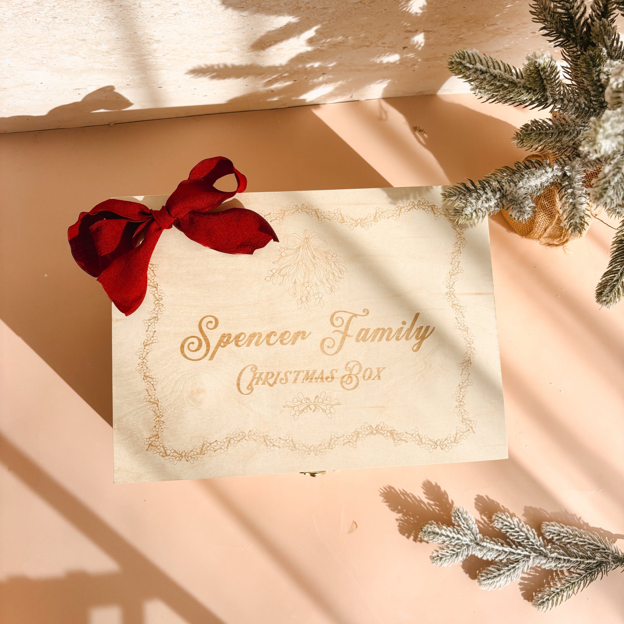 Wooden Personalised Christmas Keepsake Box