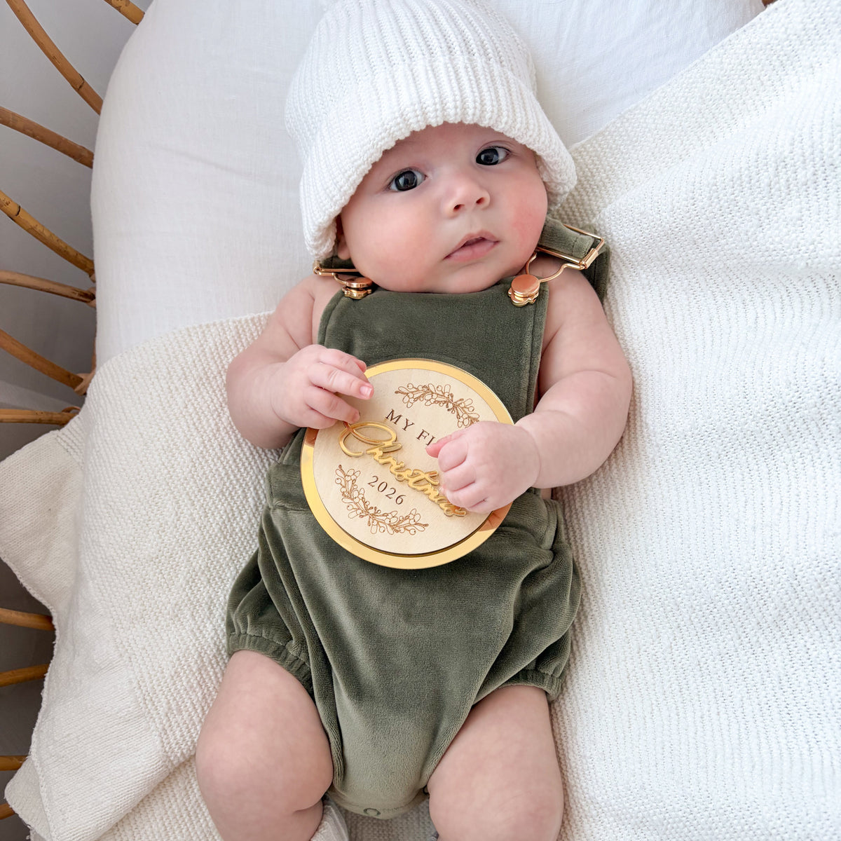 'My First Christmas 2026 ' round plaque