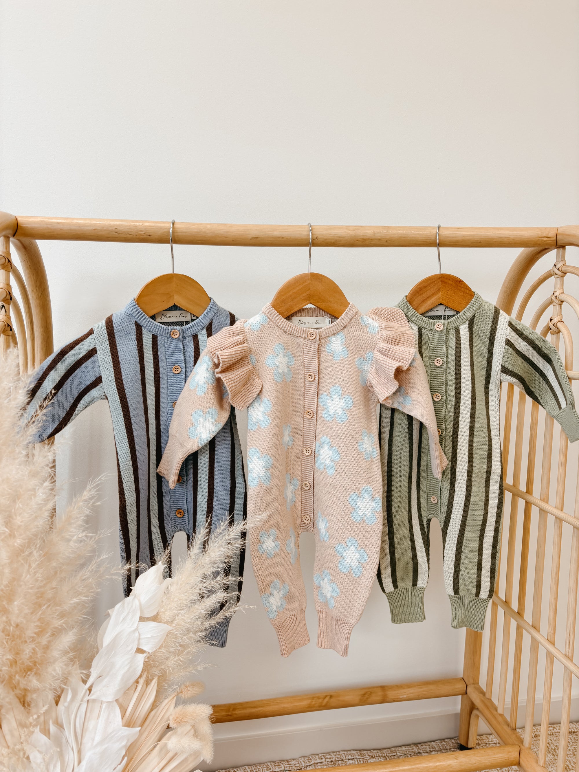 Olive Stripe Knit Romper