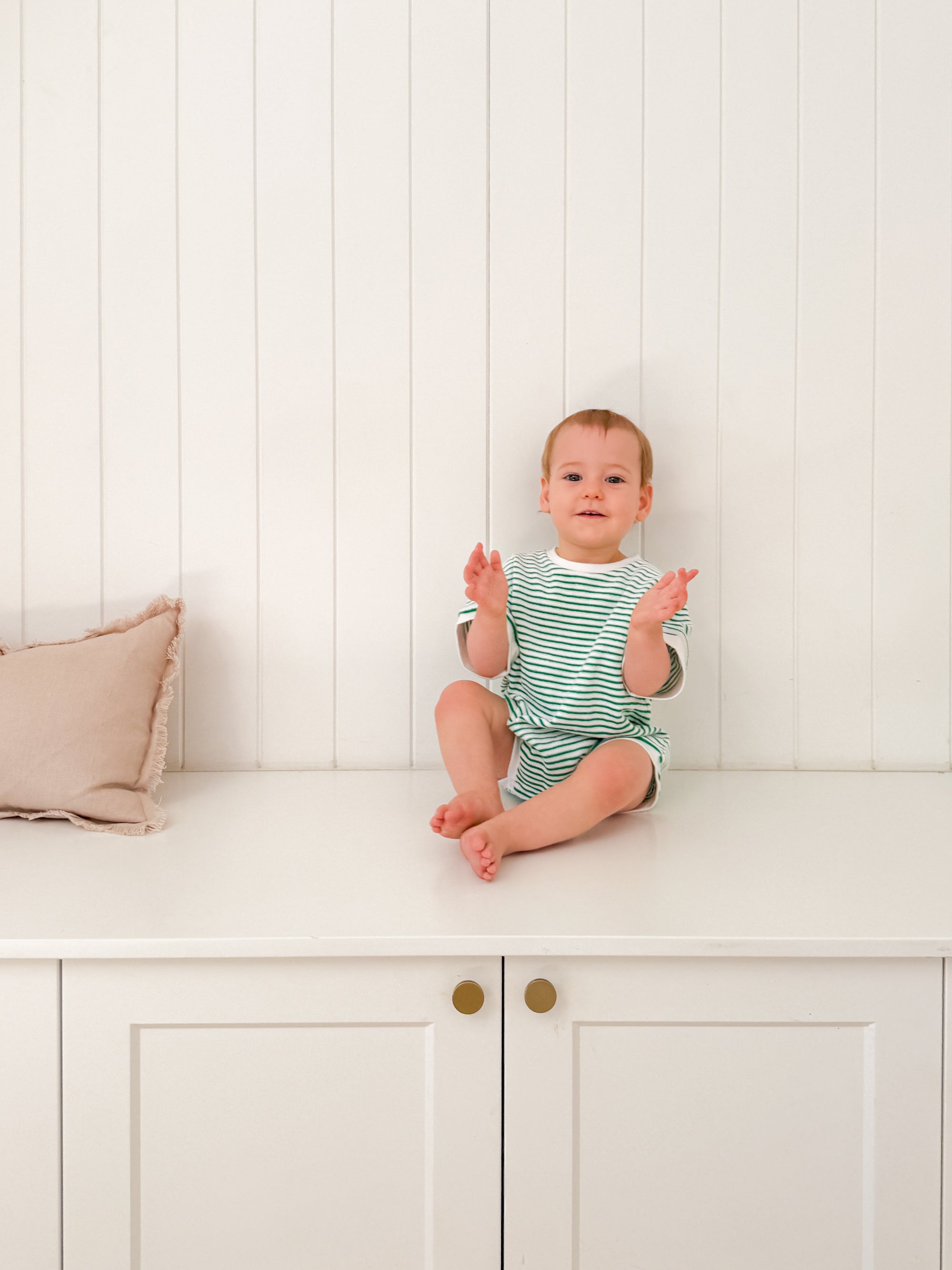 Terry Slouch Romper - Green