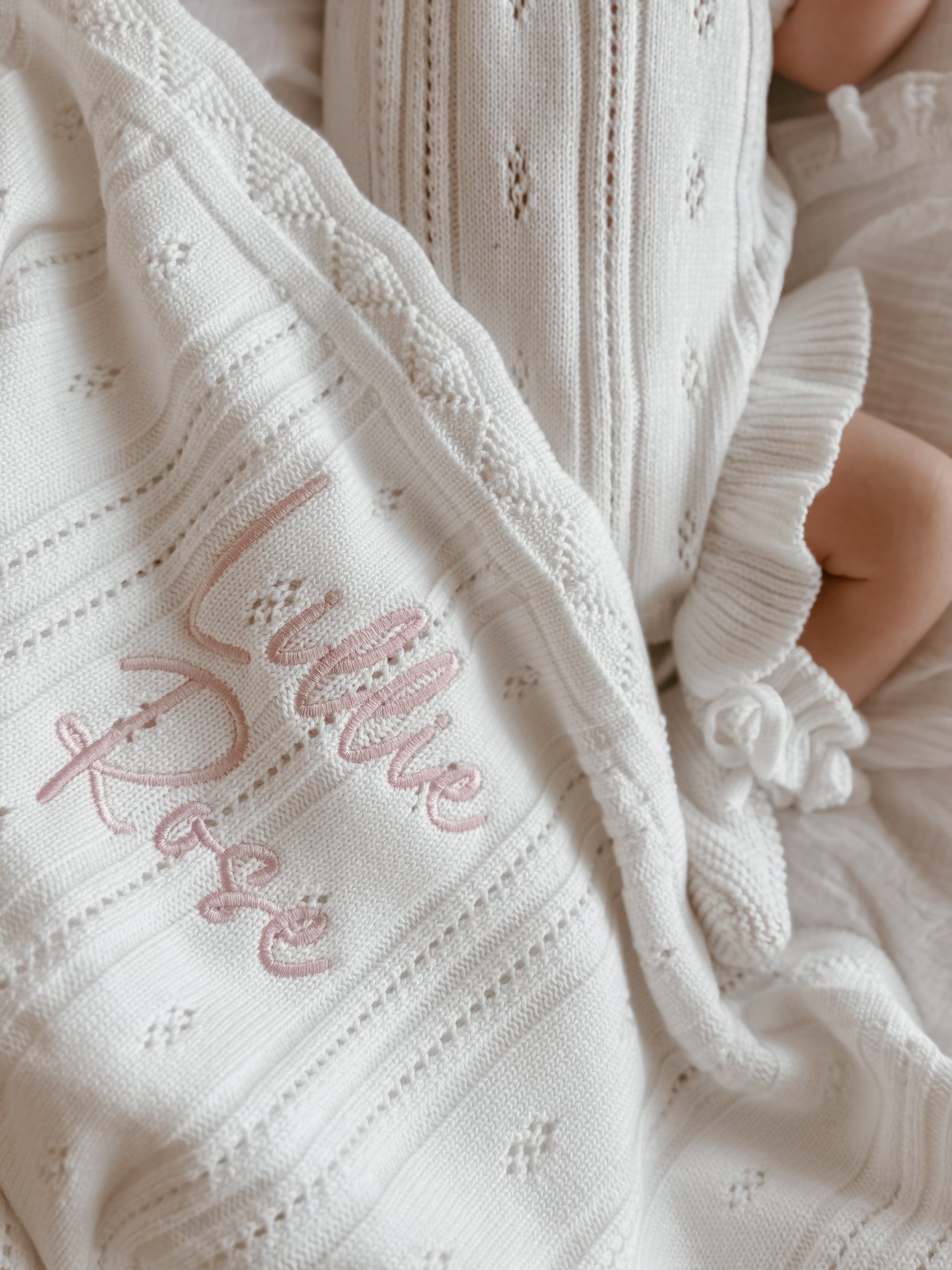 Margot Heirloom Knit Blanket - Milk